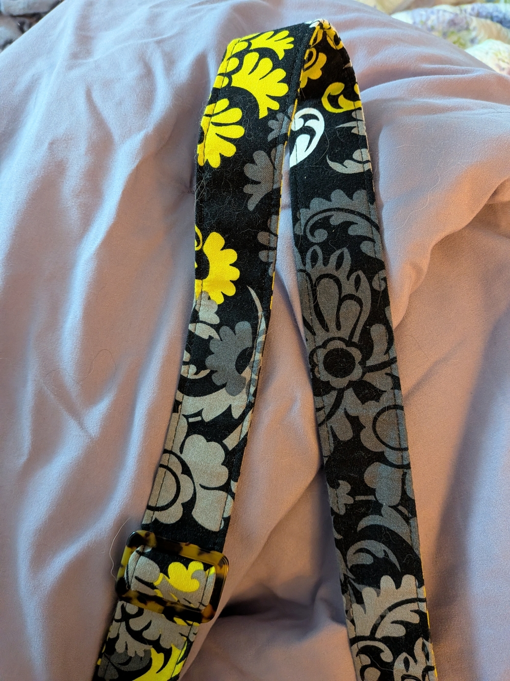 Vera Bradley Quilted Shoulder Bag - Black, White & Yellow Accents - Picture 7 of 10